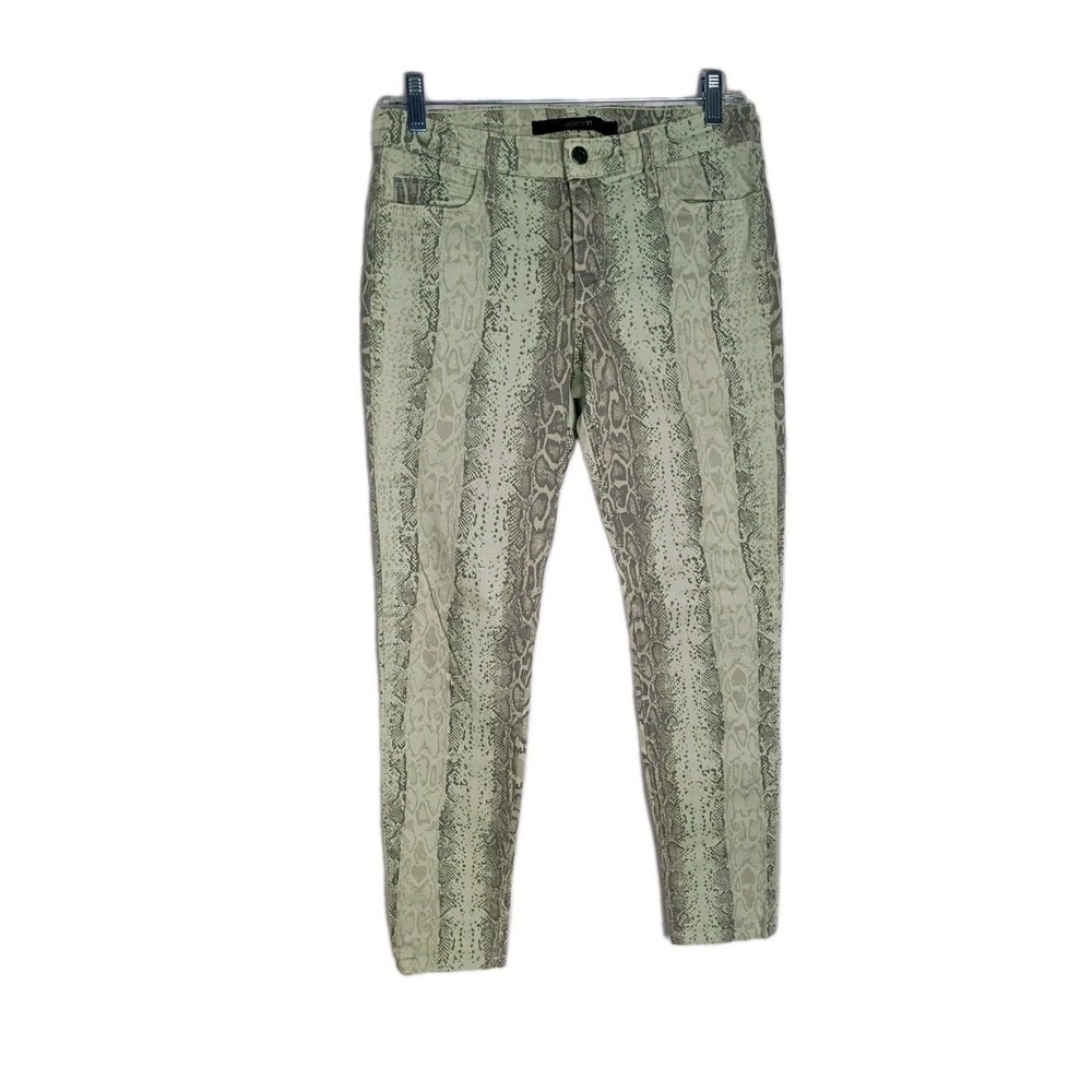 Joes jeans wild high‎ water ankle cigarette jeans womens sz 27 snake print green